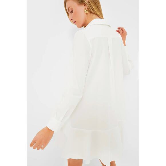 TUCKERNUCK White Cotton Poplin Callahan Shirt Dress NWT Size Large - Picture 4 of 12